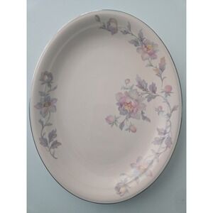 Limoges Peach Blo Silver Moon Oval Serving Platter Floral‎ Vintage
